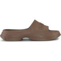 Ganni Slippers & Sandals Ganni Logo-Embossed Platform Slides - Brown