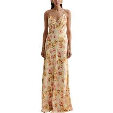Malina Kläder Malina Cornelia Floral Slip Maxi Dress - Lemon/Multi