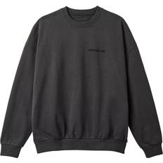 Brixton Tröjor Brixton Embroidered Heavyweight Oversized Crew Sweatshirt - Washed Black