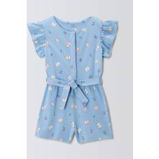 S Playsuits Children's Clothing John Lewis Kids' Butterfly Print Jersey Playsuit - Blue