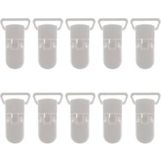 White Pacifier Holders Torribaly Baby Kids T-shape Plastic Pacifier Clips 10 Pcs