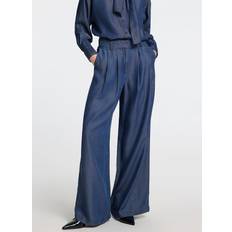Selected Femme Janna High Waist Pleated Trousers - Dark Blue
