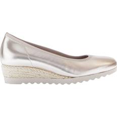 Gabor Women Heels & Pumps Gabor Epworth Womens Low Wedge Heeled Shoes - Puder Satin