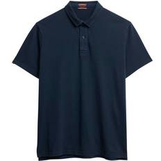 Superdry Herr Pikétröjor Superdry Essential Stickad Polotröja Bomull Kort Ärm - Marinblå