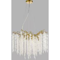 John Lewis Wisteria Crystal Glass Chandelier Ceiling Light Antique Brass/Clear Pendant Lamp