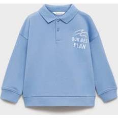 Mango Kids' Plan Polo Neck Sweatshirt - Medium Blue