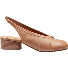Maison Margiela Højhælede sko Maison Margiela Slingback Sko I Læder Med Sløjfe - Beige