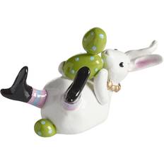 Påsk Haren Pär med Gröna Påskägg H.6cm Design Camilla Ståhl