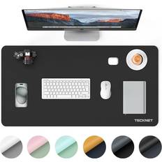 Grey Desk Mats Tecknet Desk Mat Large 800x400mm Double-Sided Leather
