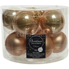 Kerstversieringen Decoris Kerstballen Glas Ø6cm Toffee Bruin 10st