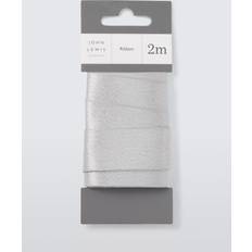 John Lewis Wide Gift Ribbon Silver 2m
