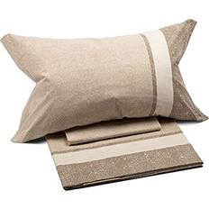 Biancheria da Letto Caleffi Completo Lenzuola Matrimoniale Naturale Nevada Lenzuolo