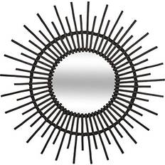 Atmosphera Deko-Spiegel Rattan Durchmesser 76 cm Schwarz Wandspiegel