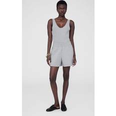 Anine Bing Trousers & Shorts Anine Bing Kam Short Framed Monogram - Heather Grey