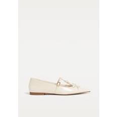 Stradivarius Ballet Flats With Bow Details - White