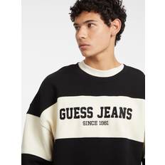 Stripes - Sweatshirts Jumpers Guess JEANS Horizontal Stripe Crewneck Sweatshirt - Black