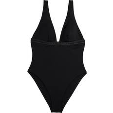 Tommy Hilfiger Women Swimsuits Tommy Hilfiger Plunge One Rp Ext - Spitze Mit Hoher Taille - Schwarz