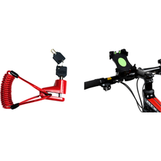 Mobilholder til cykel Evermart Lås Og Mobilholder Til Cykel Og Løbehjul I Rustfrit Stål