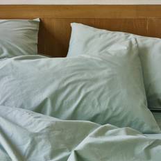 Piglet in Bed Mellow Washed Cotton Percale Pillowcases Pair Pillow Case Green