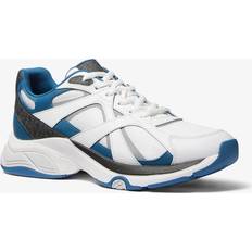 Canvas Trainers Michael Kors Leo Mixed-Media Trainer - Blue