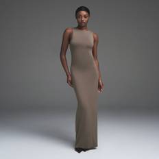 SKIMS Long Boat Neck Dress - Medium Neutral