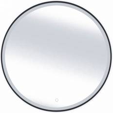 Vägghängd Spegel Rund 80 cm Svart Väggspegel