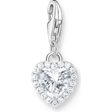 Thomas Sabo Silver Cubic Zirconia Halo Heart Charm - Silver