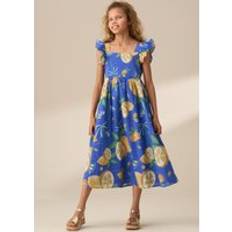 S Dresses Angel & Rocket Girls Fruit Print Maxi Dress Orange/Lemon