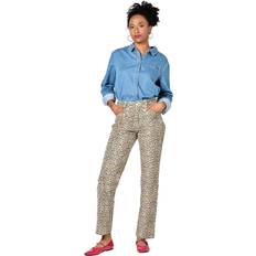 Leopard - Men Clothing Women's Boyfriend Jeans F.A.M. Paris Manon - Marron