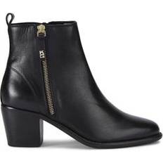 Kurt Geiger Tori Leather Pointed Ankle Boots - Black