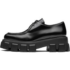 Prada Derby Prada Monolith Pattern Calf Pointy Derby Shoes - Black