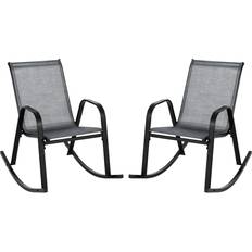 Costway Patio Rocking Chair Set of 2 Garden Outdoor Ergonomic Rockers