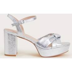Monsoon Twist Knot Platform Heels - Silver