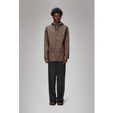 Brown - Women Rain Clothes Rains A-Line Showerproof Jacket with Hood - Brown