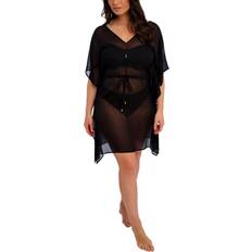 Sort Saronger & Coverups Fantasie Nauru Kaftan Strandtøj Str L - hos Magasin