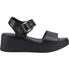 Hush Puppies Women Heeled Sandals Hush Puppies Beatrix Leather Wedge Sandals - Black