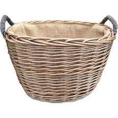 Willow Medium Oval Hessian Lined Log Basket