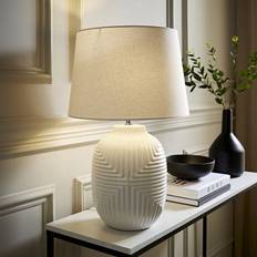 Harrison Tapered Shade White Geometic Ribbed Pattern