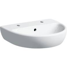 Bathroom Sinks Geberit Selnova 45 cm 2 Tap Holes White Handrinse Basin