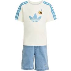 Gula Övriga sets adidas Minecraft Tee and Short Set - Off White/Clear Blue