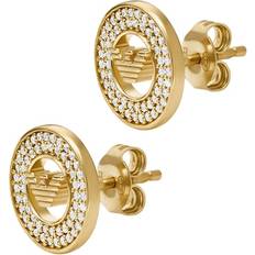 Emporio Armani Women Earrings Emporio Armani Gold Tone Cubic Zirconia Stud Earrings - Yellow Gold