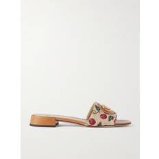 Valentino Garavani Slippers & Sandals Valentino Garavani Vlogo Cherryfic Slide Sandals - Natural/Red