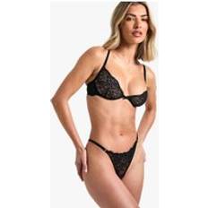 Boohoo Women Knickers boohoo Womens Rose Floral Brief - Black