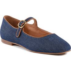 Shea Denim & Leather Mary Jane Flat