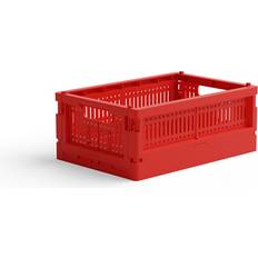 Med håndtag - Rød Opbevaringsbokse Made Crate Mini Foldekasse 24x17x9,5 cm So Bright Red Opbevaringsboks