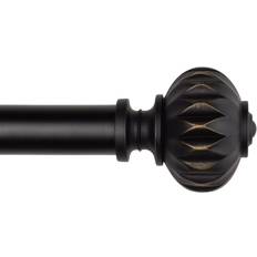 Curtain Poles Extendable 182 to 365 cm Black