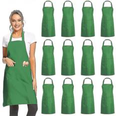Aprons Kikidex Plain Bib Aprons With 2 Pockets - Black