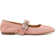 Pink Ballerinas Aeyde Uma Eyelet Grosgrain Coral Ballet Flats - Pink