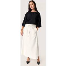 Nylon - Women Blouses Soaked in Luxury Leodora Round Neck Top - Black