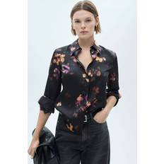 Mango Satin Shirts Mango Bosco Satin Print Shirt - Medium Purple